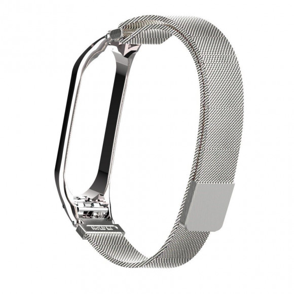 Сетчатый браслет для Xiaomi Mi Band 4 (серебряный)