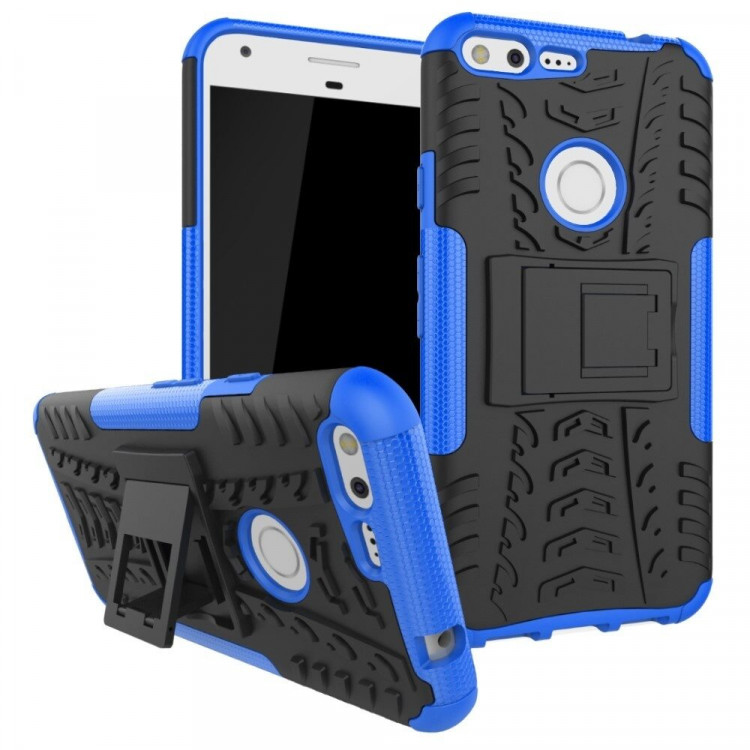 Чехол Hybrid Armor для Google Pixel XL (черный + голубой)