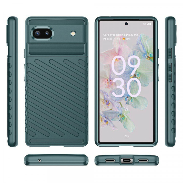 Чехол-накладка Thunder Series для Google Pixel 6a (темно-зеленый)