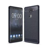 Чехол-накладка Carbon Fibre для Nokia 8 Sirocco (темно-синий)