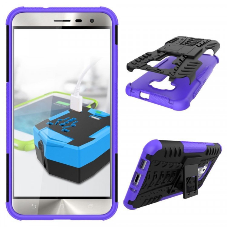 Чехол Hybrid Armor для ASUS Zenfone 3 ZE552KL (черный + фиолетовый)