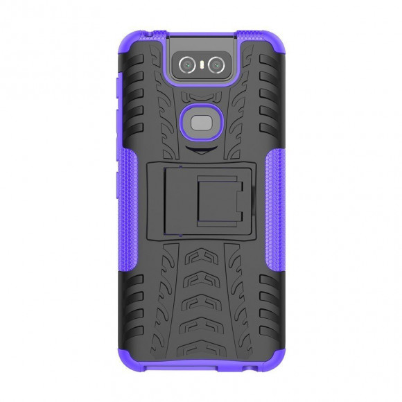 Чехол Hybrid Armor для Asus Zenfone 6 ZS630KL (черный + фиолетовый)