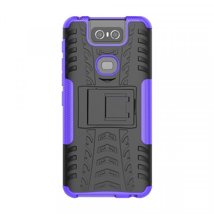 Чехол Hybrid Armor для Asus Zenfone 6 ZS630KL (черный + фиолетовый)