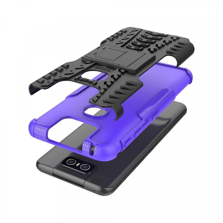 Чехол Hybrid Armor для Asus Zenfone 6 ZS630KL (черный + фиолетовый)