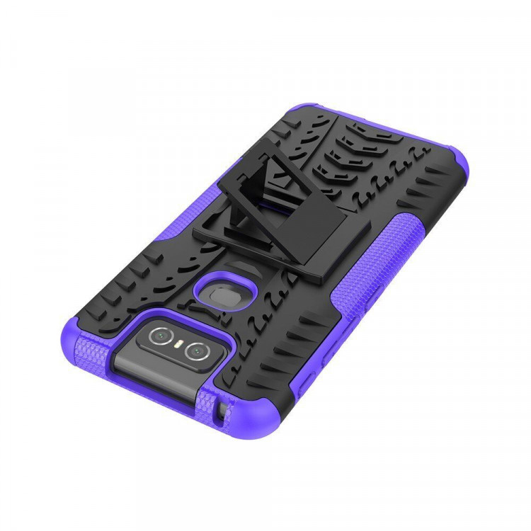 Чехол Hybrid Armor для Asus Zenfone 6 ZS630KL (черный + фиолетовый)