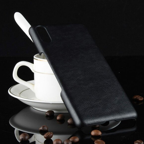 Кожаная накладка-чехол Litchi Texture для Sony Xperia L3 (черный)