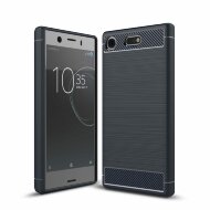 Чехол-накладка Carbon Fibre для Sony Xperia XZ1 Compact (темно-синий)