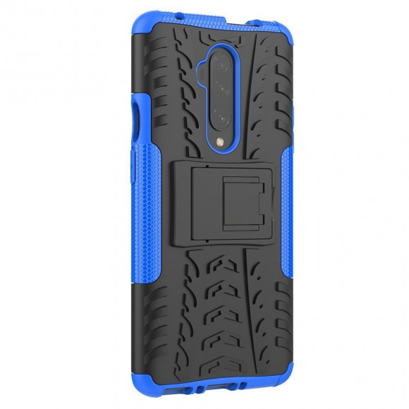 Чехол Hybrid Armor для OnePlus 7T Pro (черный + голубой)