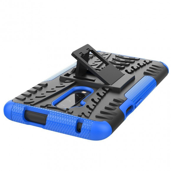 Чехол Hybrid Armor для OnePlus 7T Pro (черный + голубой)