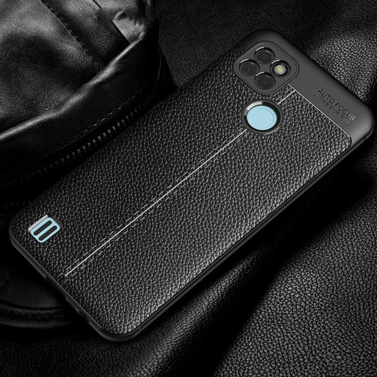 Чехол-накладка Litchi Grain для Realme C21Y (черный)