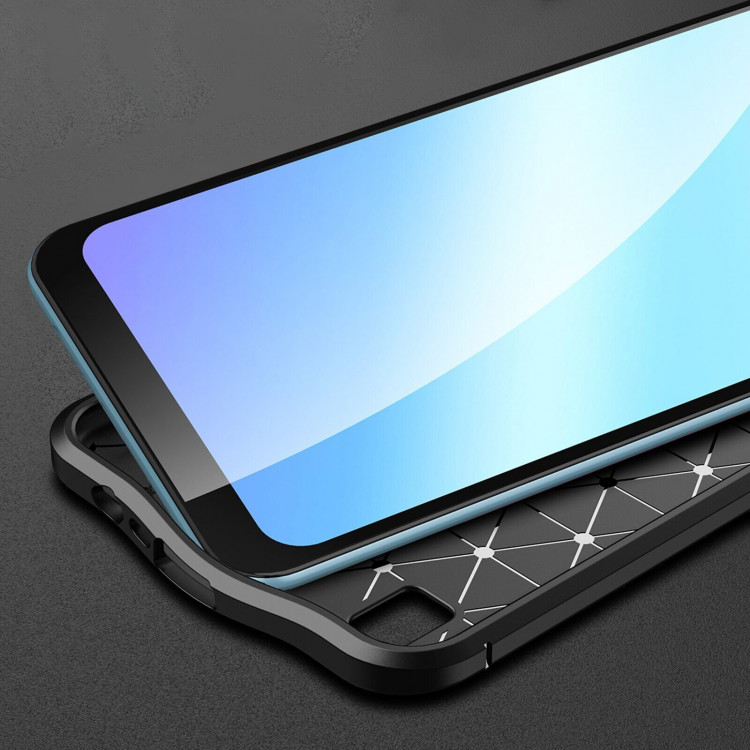 Чехол-накладка Litchi Grain для Realme C21Y (черный)