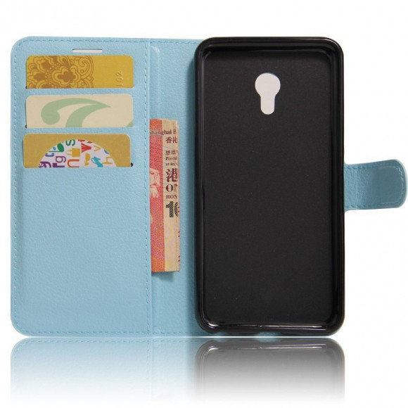 Чехол с визитницей для Meizu M5 (голубой) Чехол с визитницей для Meizu M5 (голубой)