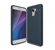 Чехол-накладка Carbon Fibre для Xiaomi Redmi 4 (темно-синий)