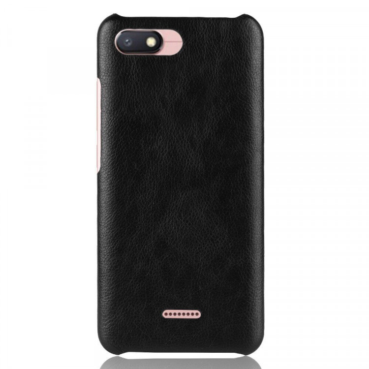 Чехол Litchi Texture для Xiaomi Redmi 6A (черный)