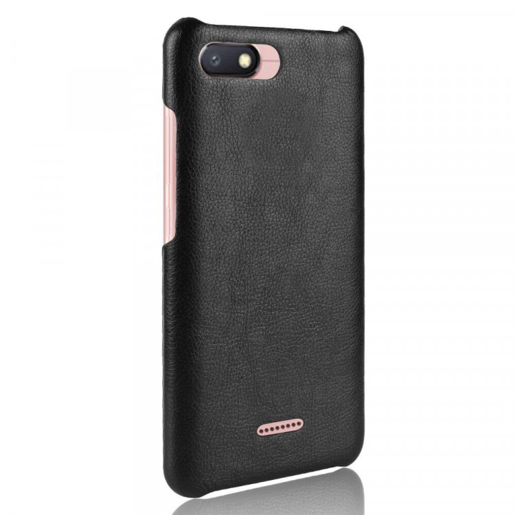 Чехол Litchi Texture для Xiaomi Redmi 6A (черный)
