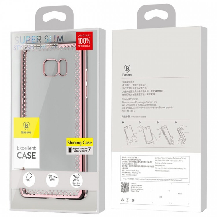 Чехол BASEUS Electroplated для Samsung Galaxy Note 7 (розовое золото)