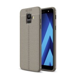 Чехол-накладка Litchi Grain для Samsung Galaxy A6 (серый)