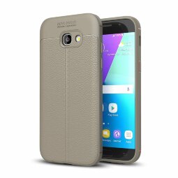 Чехол-накладка Litchi Grain для Samsung Galaxy A7 (2017) SM-A720F (серый)