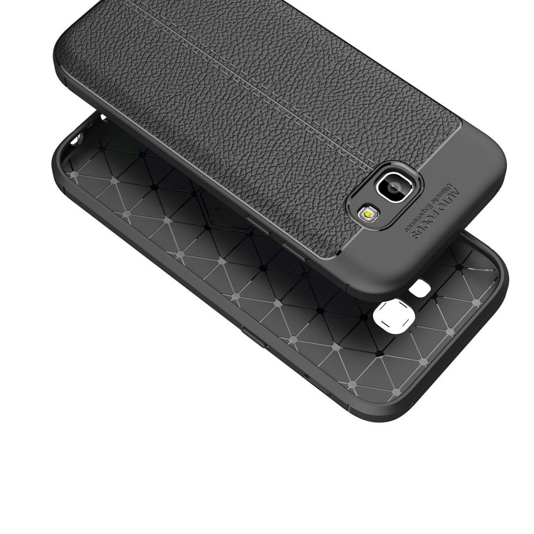 Чехол-накладка Litchi Grain для Samsung Galaxy A7 (2017) SM-A720F (серый)