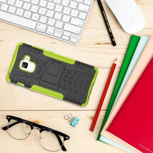 Чехол Hybrid Armor для Samsung Galaxy A8 Plus (2018) (черный + зеленый) Чехол Hybrid Armor для Samsung Galaxy A8 Plus (2018) (черный + зеленый)