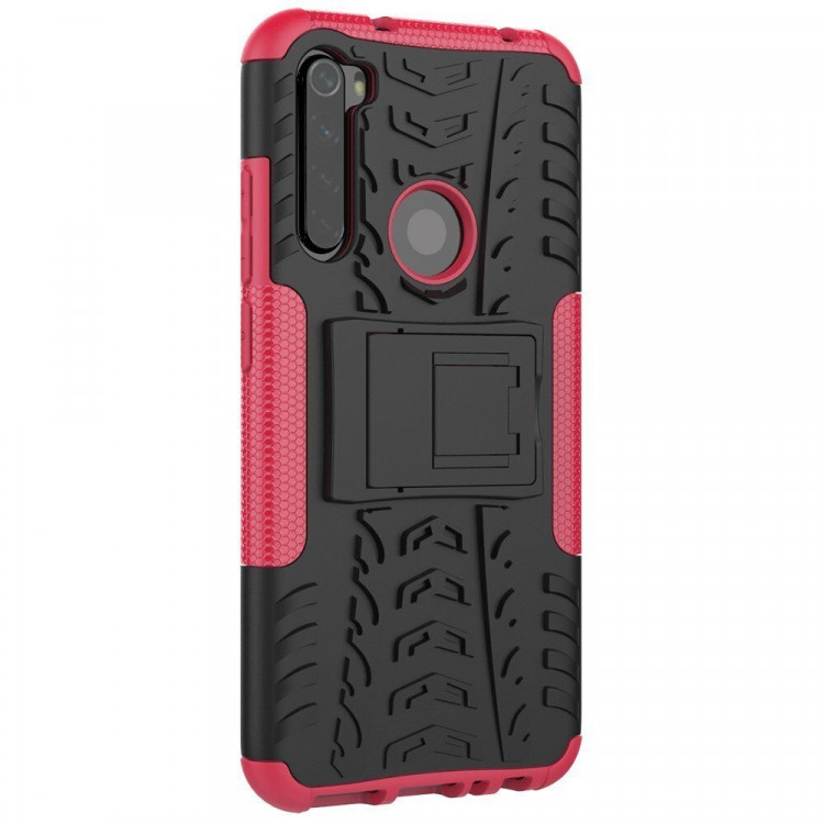 Чехол Hybrid Armor для Xiaomi Redmi Note 8 (черный + розовый)