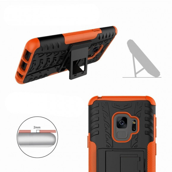 Чехол Hybrid Armor для Samsung Galaxy S9+ (черный + оранжевый) Чехол Hybrid Armor для Samsung Galaxy S9+ (черный + оранжевый)