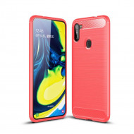 Чехол-накладка Carbon Fibre для Samsung Galaxy A11 / Galaxy M11 (красный) Чехол-накладка Carbon Fibre для Samsung Galaxy A11 / Galaxy M11 (красный)