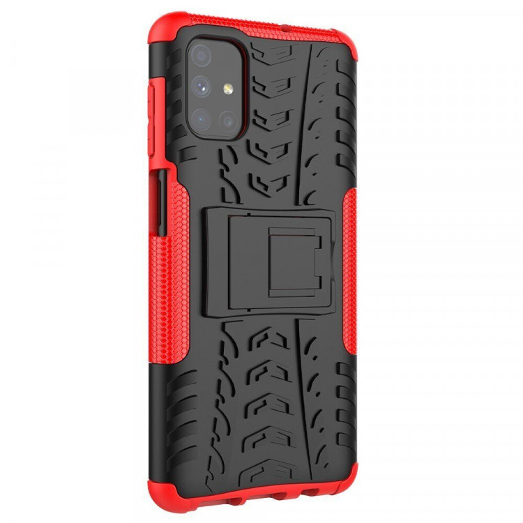 Чехол Hybrid Armor для Samsung Galaxy M51 (черный + красный)