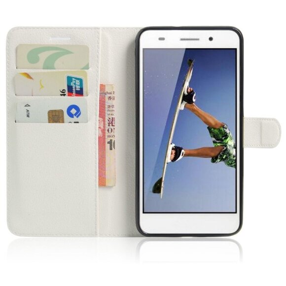 Чехол с визитницей для Huawei Y6 II (белый) Чехол с визитницей для Huawei Y6 II (белый)