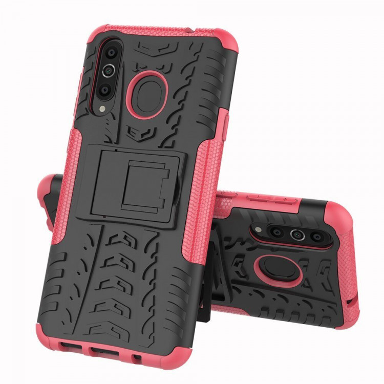 Чехол Hybrid Armor для Samsung Galaxy A8s (черный + розовый)