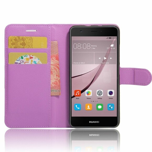 Чехол с визитницей для Huawei Nova (фиолетовый) Чехол с визитницей для Huawei Nova (фиолетовый)