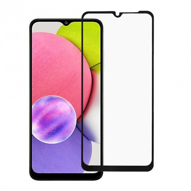 Защитное стекло 3D для Samsung Galaxy A03s (черный)