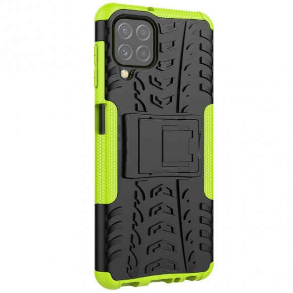 Чехол Hybrid Armor для Samsung Galaxy A22 (черный + зеленый)
