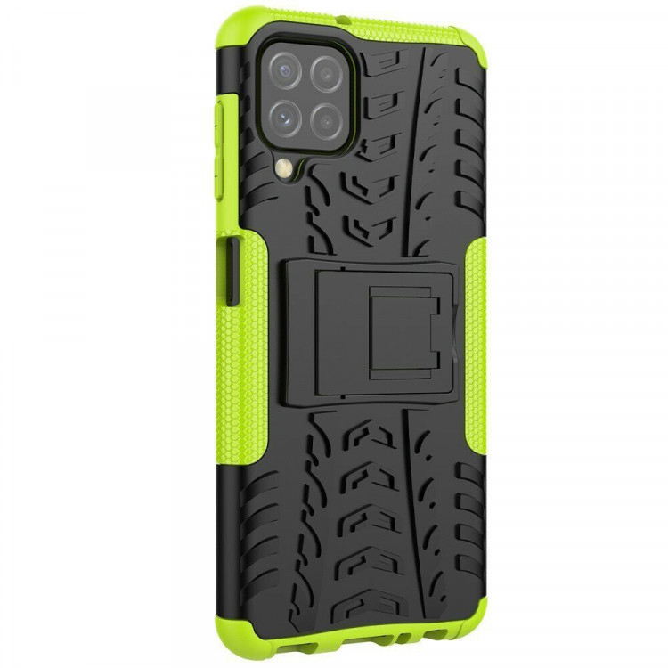 Чехол Hybrid Armor для Samsung Galaxy A22 (черный + зеленый)