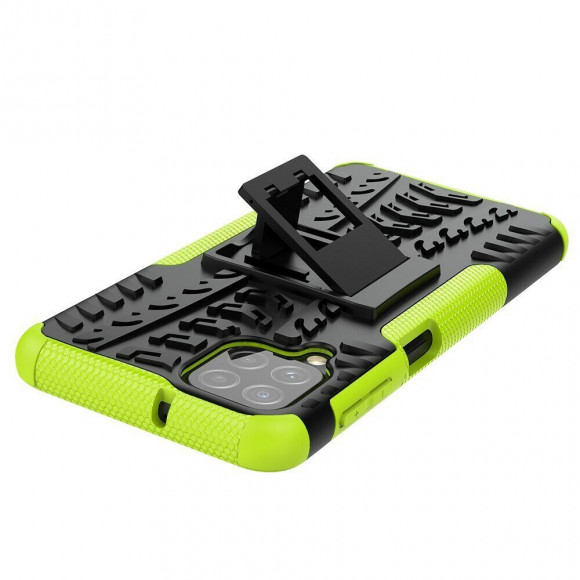 Чехол Hybrid Armor для Samsung Galaxy A22 (черный + зеленый)