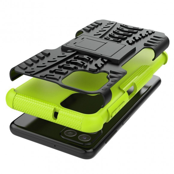 Чехол Hybrid Armor для Samsung Galaxy A22 (черный + зеленый)