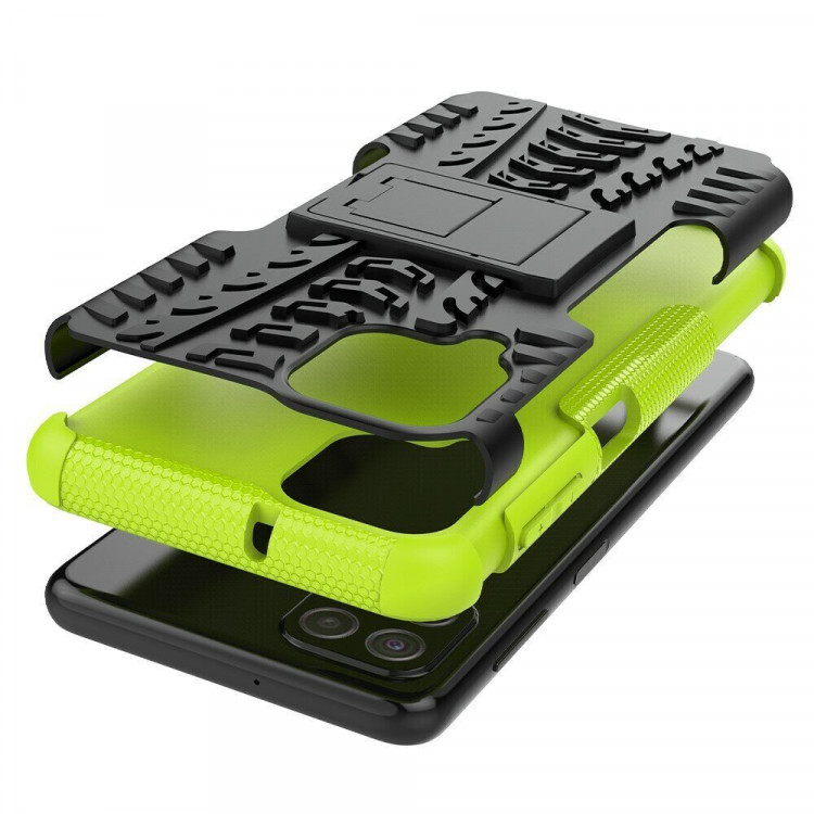 Чехол Hybrid Armor для Samsung Galaxy A22 (черный + зеленый)