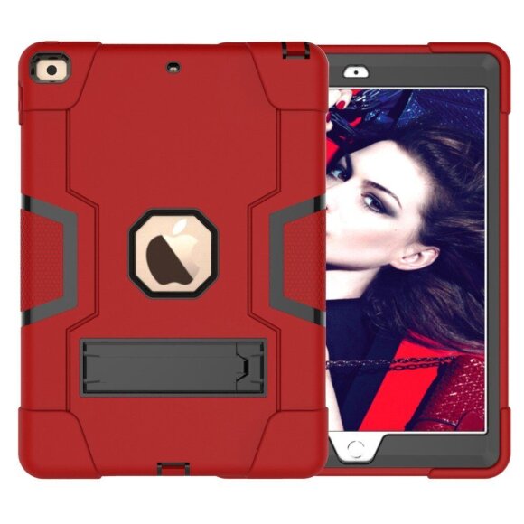 Гибридный TPU чехол для Apple iPad 10.2 (красный + черный)