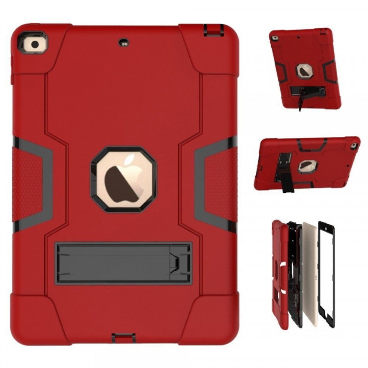 Гибридный TPU чехол для Apple iPad 10.2 (красный + черный)