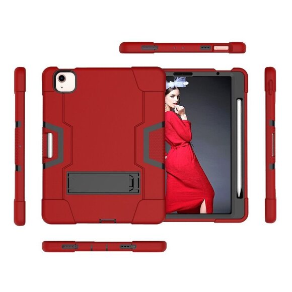 Гибридный TPU чехол для Apple iPad Pro 11 / iPad Air 4 (2020) / iPad Air 5 (2022) (красный+черный)