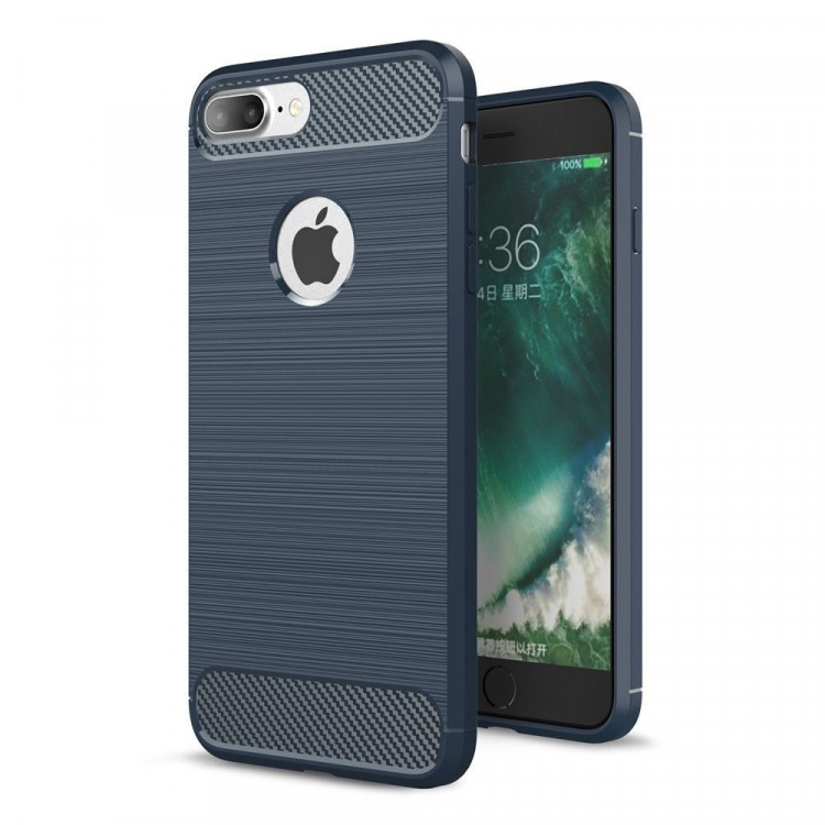 Чехол - накладка Carbon Fibre для iPhone 7 Plus / iPhone 8 Plus (темно-синий)