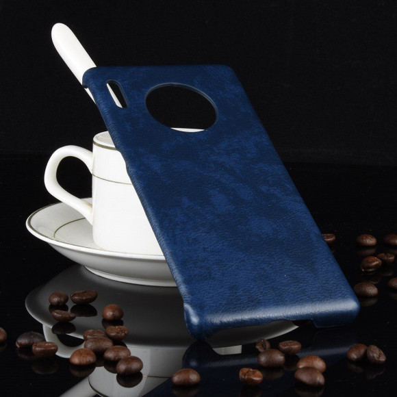 Кожаная накладка-чехол для Huawei Mate 30 Pro (синий)