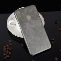 Кожаная накладка-чехол для Huawei P40 lite E / Honor 9C (серый)