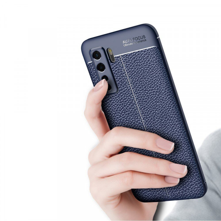 Чехол-накладка Litchi Grain для Honor 30S (CDY-NX9A) (темно-синий)