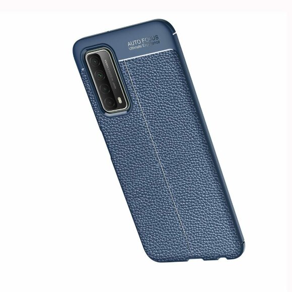 Чехол-накладка Litchi Grain для Huawei P smart 2021 (темно-синий)