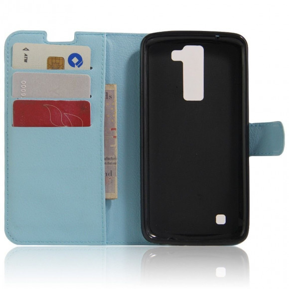 Чехол с визитницей для LG K8 K350E (голубой) Чехол с визитницей для LG K8 K350E (голубой)