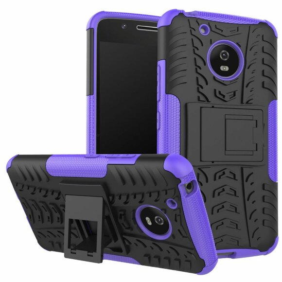 Чехол Hybrid Armor для Motorola Moto G5 (черный + фиолетовый)