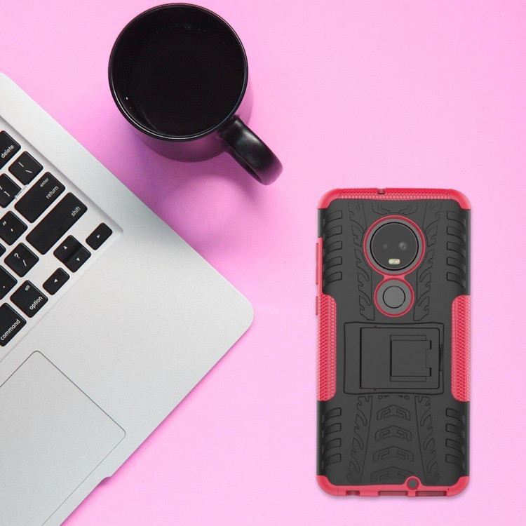 Чехол Hybrid Armor для Motorola Moto G7 (черный + розовый)