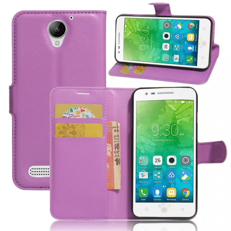 Чехол с визитницей для Lenovo Vibe C2 Power (фиолетовый)