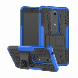 Чехол Hybrid Armor для Nokia 6 (2018) / Nokia 6.1 (черный + голубой)